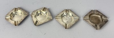 Lot 283 - A SET OF FOUR SILVER ASHTRAYS