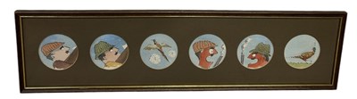 Lot 935 - A SET OF SIX WATERCOLOURS DEPICTING HUNTERS SHOOTING PHEASANTS