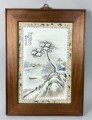 Lot 198 - A CHINESE REPUBLIC PERIOD PAINTED PORCELAIN PLAQUE