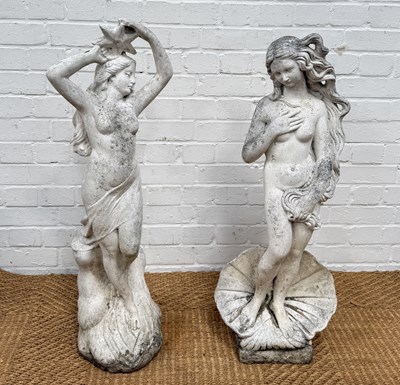 Lot 1030 - AFTER BOTTICELLI: A PAIR OF GARDEN STONE SCULPTURES