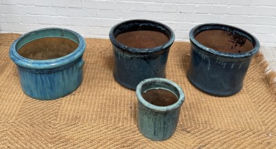 Lot 1157 - A GROUP OF GLAZED GARDEN PLANTERS