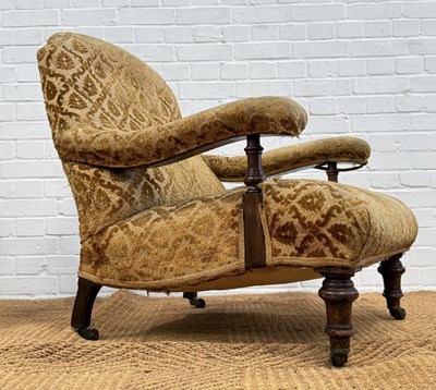 Lot 995 - AN ANTIQUE HOWARD STYLE ARMCHAIR