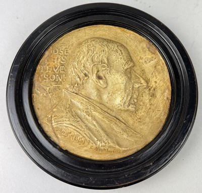 Lot 570 - CHARLES MATTHEW: A PLASTER MEDALLION DEPICTING JOSEPH STEVENSON