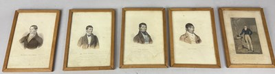 Lot 540 - A GROUP OF FIVE RARE 1830'S LITHOGRAPHS DEPICTING 19TH CENTURY PUGILIST'S/BOXERS