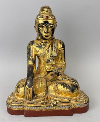 Lot 61 - A BURMESE GILDED, LACQUERED BUDDHA, BURMA CIRCA 1850