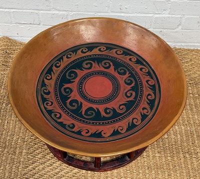 Lot 30 - A BURMESE LACQUERED TRAY ON STAND (KALAT), SHAN STATES, BURMA, CIRCA 1920