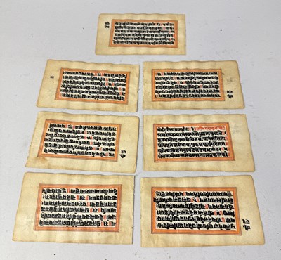 Lot 124 - INDIAN SEVEN DOUBLE SIDED ALBUM PAGES OF HANDWRITTEN DEVANAGARI SCRIPT, INDIA, 19TH CENTURY
