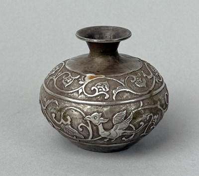 Lot 140 - AN EARLY CHINESE SMALL SILVER VASE, CHINA