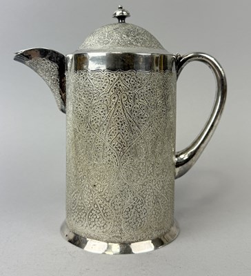 Lot 14 - A COLONIAL INDIAN SILVER COFFEE POT, CIRCA 1920