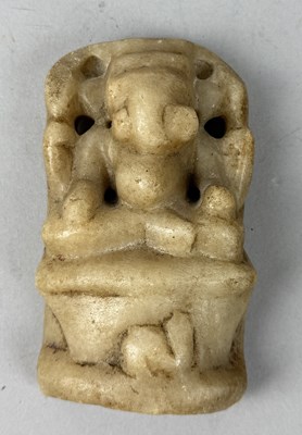 Lot 110 - AN INDIAN CARVED MARBLE IMAGE OF GANESH, INDIA, CIRCA 17TH-18TH CENTURY