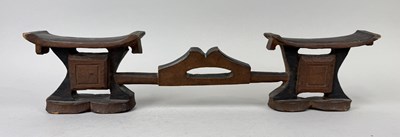 Lot 8 - AN AFRICAN TRIBAL DOUBLE HEADREST, PROBABLY ZULU