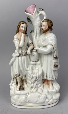Lot 476 - STAFFORDSHIRE, JESUS AND THE WOMAN OF SAMARIA, CIRCA 1850'S