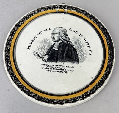 Lot 485 - STAFFORDSHIRE, JOHN WESLEY, PLAQUE, ATTRIBUTED TO MALING, CIRCA 1830'S