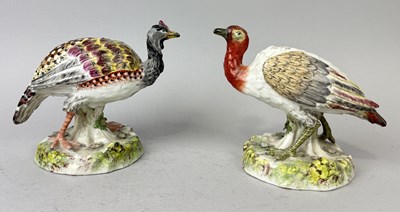 Lot 531 - A PAIR OF MEISSEN PORCELAIN GAME BIRDS, TWO CROSSED SWORDS MARKS