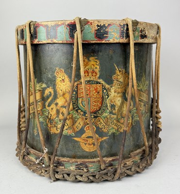 Lot 572 - AN ANTIQUE PAINTED DRUM JARDINIERE
