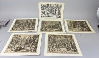 Lot 689 - THEODOR GALLE: FIVE ENGRAVINGS ON PAPER ALONG WITH ANOTHER SIMILAR