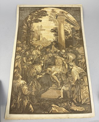 Lot 695 - JOHN BAPTIST JACKSON: A WOODCUT PRINT ON PAPER 'THE RESURRECTION OF LAZARUS'