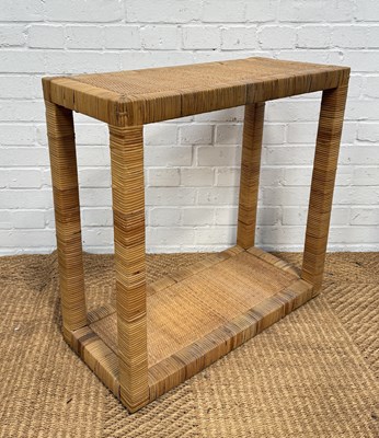 Lot 1092 - A MID-CENTURY CANE SIDE TABLE