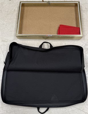 Lot 1214 - A GLAZED DISPLAY CASE WITH CARRYING CASE WITH KEY
