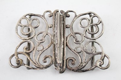 Lot 334 - A .925 STERLING SILVER NURSE'S BELT BUCKLE