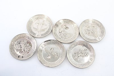Lot 337 - SIX .925 STERLING SILVER FRANKIN MINT MINIATURE PLATES
