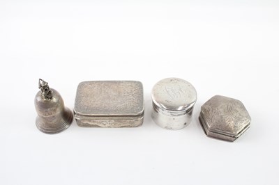 Lot 343 - FOUR .925 STERLING SILVER PILL AND TRINKET BOXES