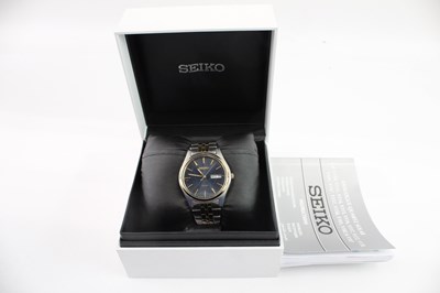 Lot 436 - A SEIKO TWO-TONE SOLAR POWERED QUARTZ WATCH