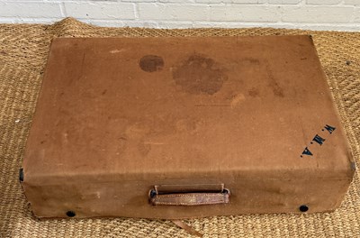 Lot 1169 - A GENTLEMAN'S VANITY TRAVEL CASE WITH SILVER-TOPPED BOTTLES