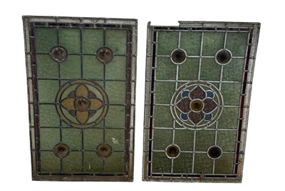 Lot 1208 - TWO STAINED GLASS PANELS