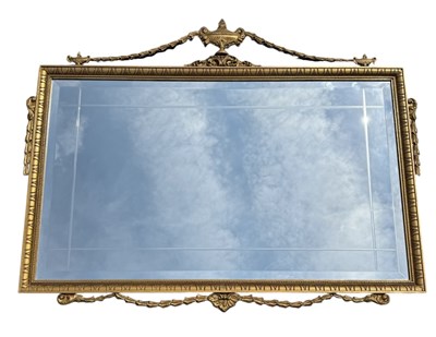 Lot 1035A - A LARGE ADAM'S STYLE WALL MIRROR