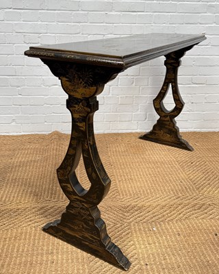 Lot 956 - A CHINESE BLACK LACQUERED AND GILT ALTAR TABLE
