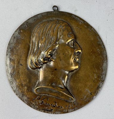 Lot 675 - P. GIRARDIN (FRENCH): A 19TH CENTURY PORTRAIT PLAQUE OF FRANCOIS-VINCENT RASPAIL, C.1849