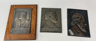 Lot 605 - A GROUP OF BRONZE PORTRAIT PLAQUETTES