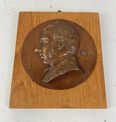 Lot 606 - FRANÇOIS-MICHEL PASCAL (FRENCH, 1810-1882): A CAST METAL PORTRAIT PLAQUE OF FREDERICK W. S. PACKMAN, M.D., 1846