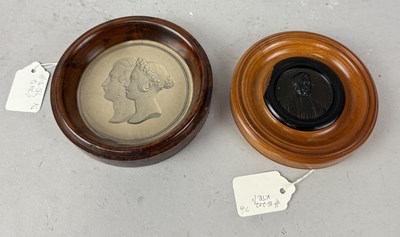 Lot 608 - TWO FRAMED MEDAL ENGRAVINGS OF QUEEN VICTORIA AND PRINCE ALBERT ALONG WITH IMPRESSED MEDAL OF REV. WALTER HOOK (1798-1875)