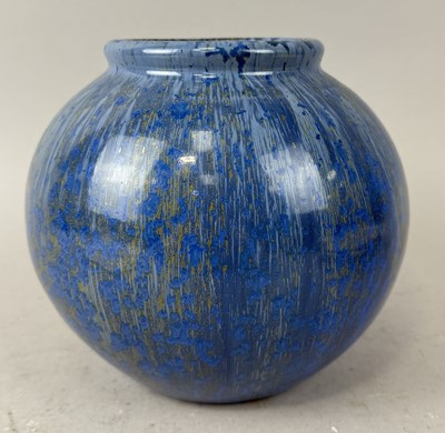 Lot 604 - A BLUE GLAZED CERAMIC VASE