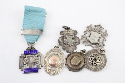 Lot 332 - SIX ANTIQUE HALLMARKED .925 STERLING SILVER FOBS/MEDALLIONS