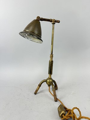 Lot 937 - AN ART DECO BRASS TABLE LAMP