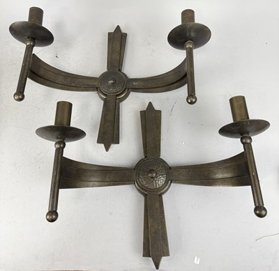 Lot 933A - A PAIR OF FRENCH ART DECO METAL WALL SCONCES