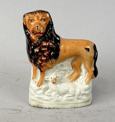 Lot 519 - STAFFORDSHIRE, THE PEACEABLE KINGDOM, LION AND LAMB, CIRCA 1860S