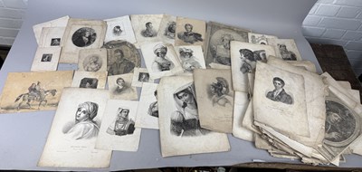 Lot 724 - A LARGE AMOUNT OF PRINTS TO INCLUDE FRENCH, 18TH CENTURY, 19TH CENTURY, LORD NELSON, LORD BYRON
