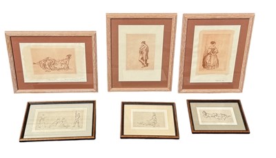 Lot 829 - WILLIAM RUSSELL FLINT: SIX PRINTS ON PAPER, SIGNED AND ANNOTATED