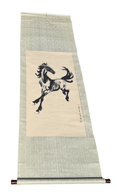 Lot 244 - A CHINESE PAINTING ON SCROLL DEPICTING A HORSE