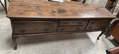 Lot 982 - A LARGE 18TH CENTURY OAK DRESSER BASE