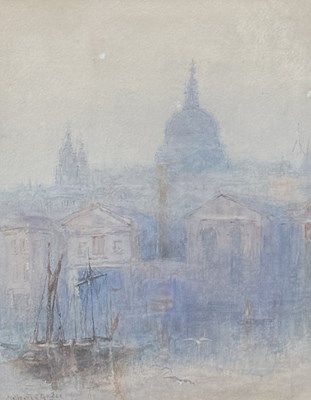 Lot 773 - L.MILLICENT ROSE: A WATERCOLOUR PAINTING ON PAPER, VIEW OF ST PAUL'S CATHEDRAL