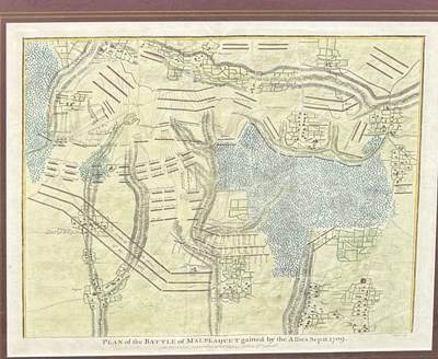 Lot 833 - A MAP OF THE BATTLE OF MALPLQUET GAINED BY THE ALLIES, 1709