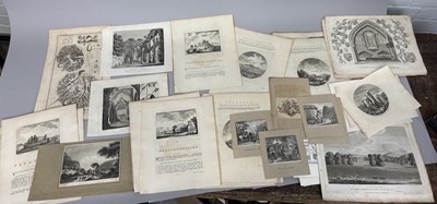 Lot 1142 - A LARGE COLLECTION OF 18TH CENTURY ENGRAVINGS INCLUDING HERALDIC, J. COLLINSON, TINTERN ARBBEY, LIVER ANATOMICAL AND THE RIVER WYE (51)