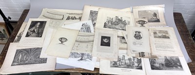Lot 1143 - A LARGE COLLECTION OF 18TH/19TH CENTURY PRINTS AND ENGRAVINGS OF WARWICK CASTLE AND KENILWORTH CASTLE
