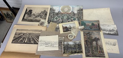 Lot 1149 - THE EIGHT VIEWS OF KENSINGTON 1934 IN FOLIO AND 16 HAND COLOURED 18TH/19TH CENTURY ENGRAVINGS AND ORIGINAL ARTWORKS (24)
