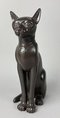 Lot 544 - A RARE LLADRO BROWN GLAZED EGYPTIAN CAT